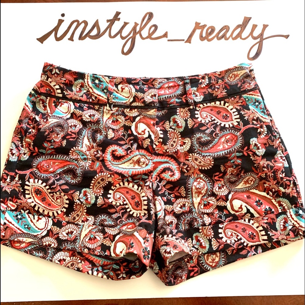 7th Ave./New York & Co. Printed Design Cuff Shorts